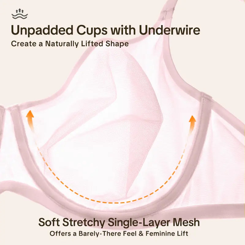 Seraphina Air Light Breathable Sheer Mesh Halter Bra Plus Size