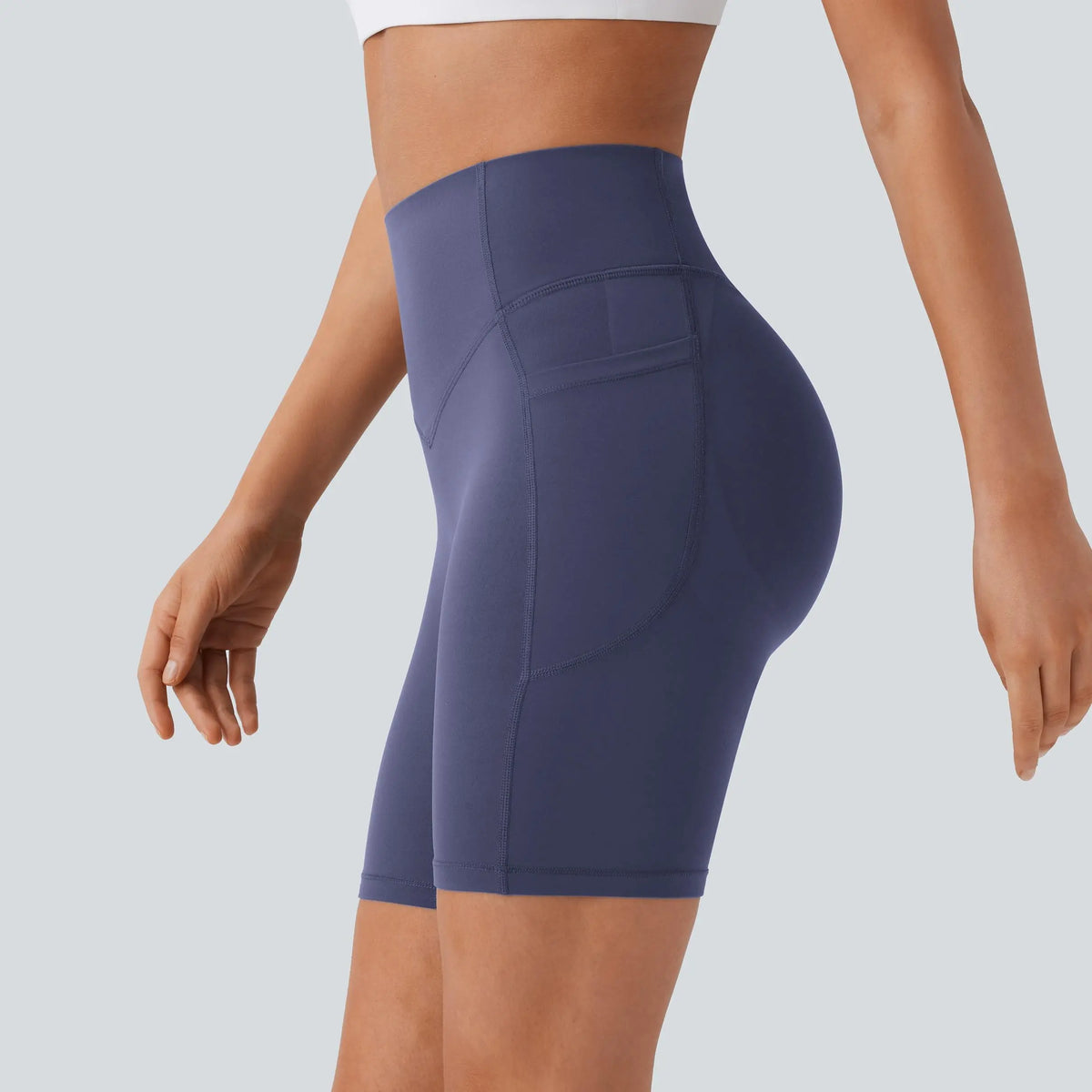 UltraSculpt High Waisted Scrunch Butt Lifting Tummy Control Pocket Shaping Workout Biker Shorts 5"/7"