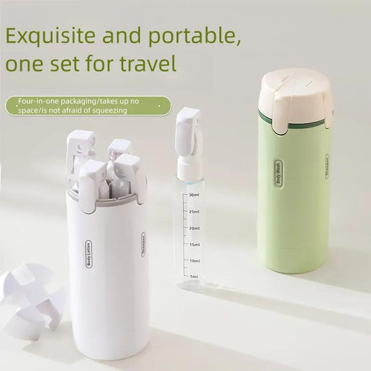 4-in-1 Travel Friendly Cosmetic Shampoo Dispenser Storage Bottle