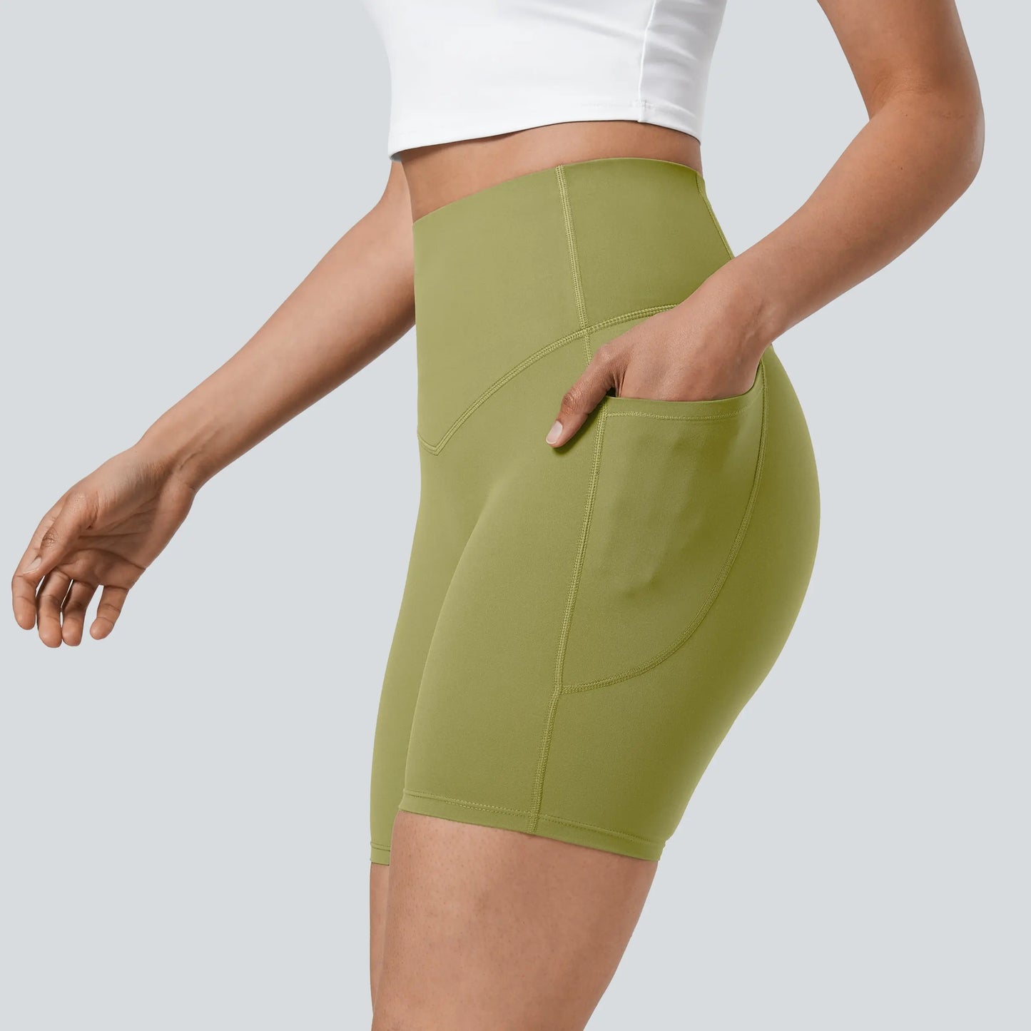 UltraSculpt High Waisted Tummy Control Pocket Shaping Training Biker Shorts 3"/5"/7"/9“