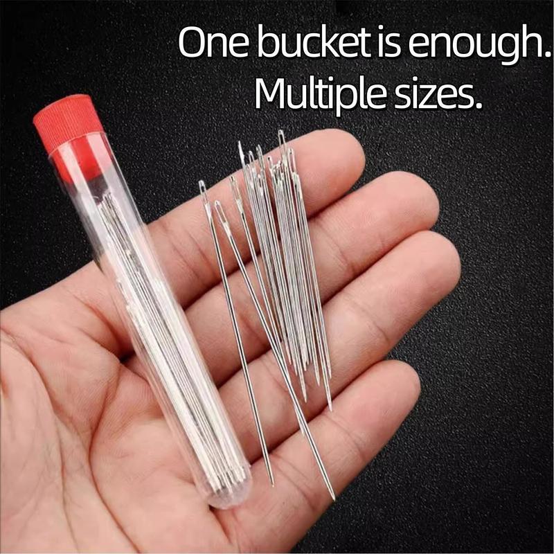 34PCS Big Eye Steel Needles Set