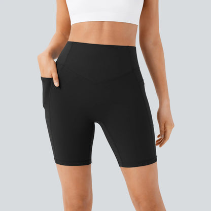 UltraSculpt High Waisted Scrunch Butt Lifting Tummy Control Pocket Shaping Workout Biker Shorts 5"/7"
