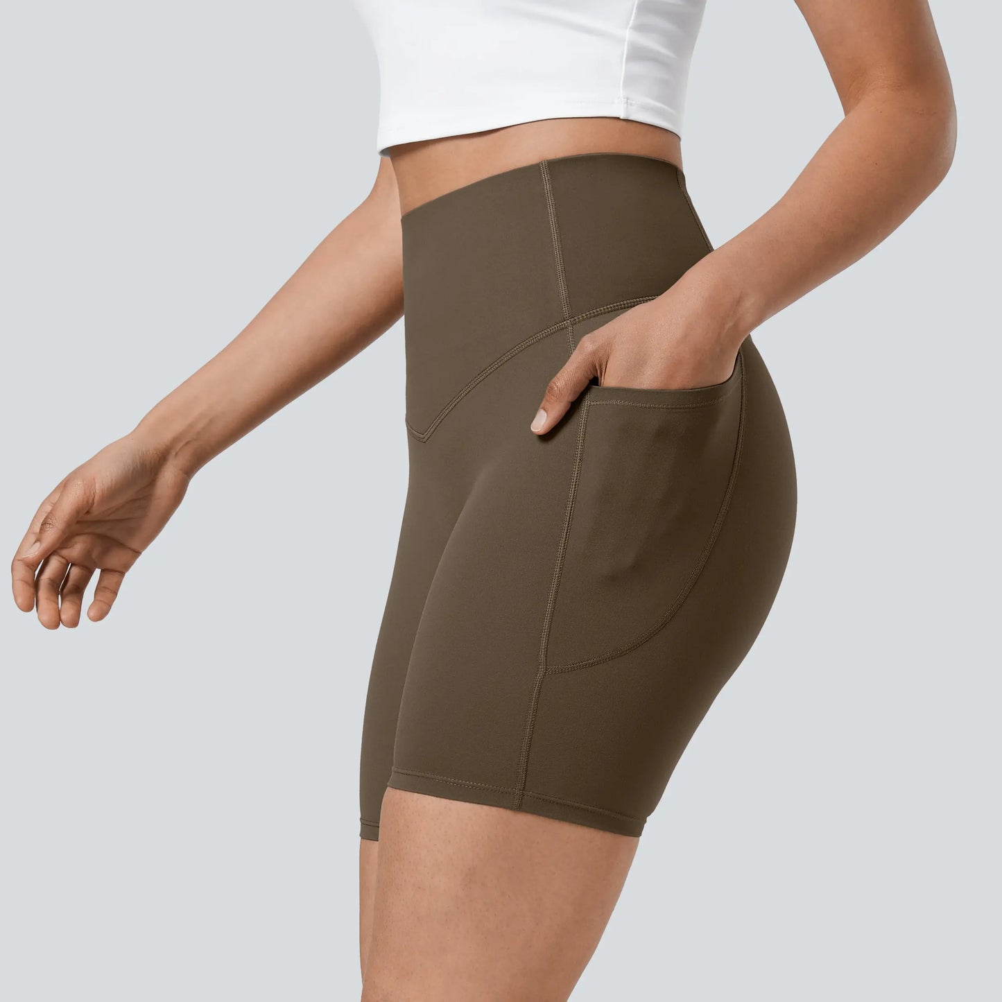 UltraSculpt High Waisted Tummy Control Pocket Shaping Training Biker Shorts 3"/5"/7"/9“