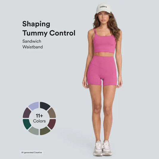 UltraSculpt High Waisted Tummy Control Pocket Shaping Training Biker Shorts 3"/5"/7"/9“