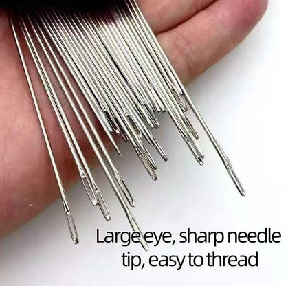 34PCS Big Eye Steel Needles Set