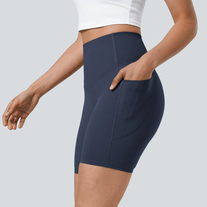UltraSculpt High Waisted Tummy Control Pocket Shaping Training Biker Shorts 3"/5"/7"/9“