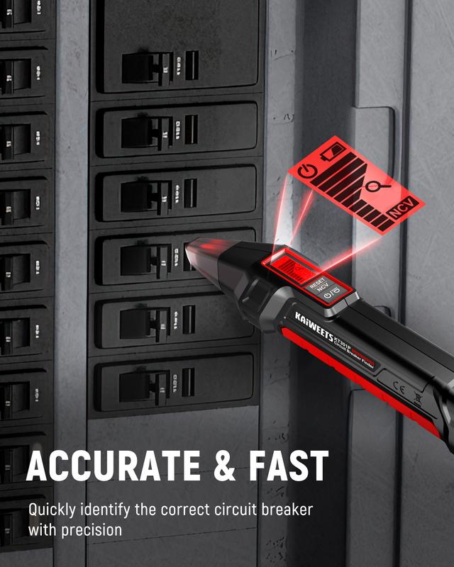 KAIWEETS AC Circuit Breaker Finder Tool with Alert LCD Display