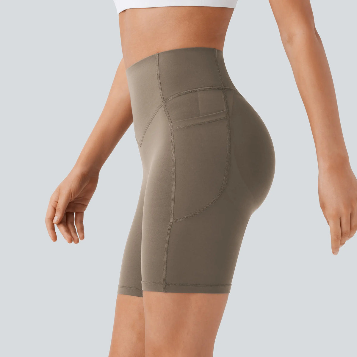 UltraSculpt High Waisted Scrunch Butt Lifting Tummy Control Pocket Shaping Workout Biker Shorts 5"/7"