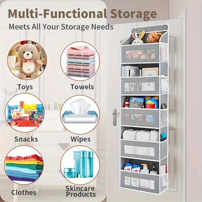 Over-the-Door Hanging Storage Box 4-Tier Fabric Organizer
