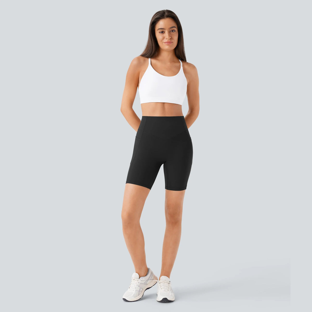 UltraSculpt High Waisted Scrunch Butt Lifting Tummy Control Pocket Shaping Workout Biker Shorts 5"/7"